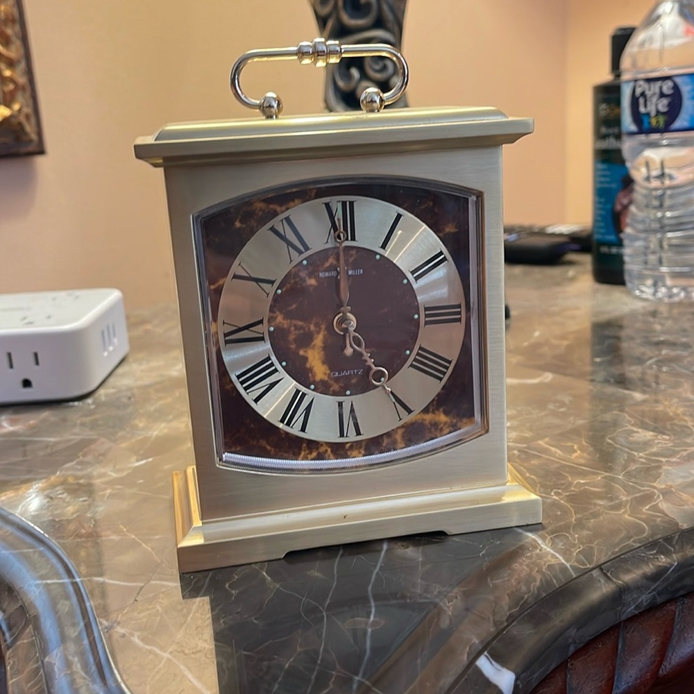 Howard Miller brass quarts alarm clock